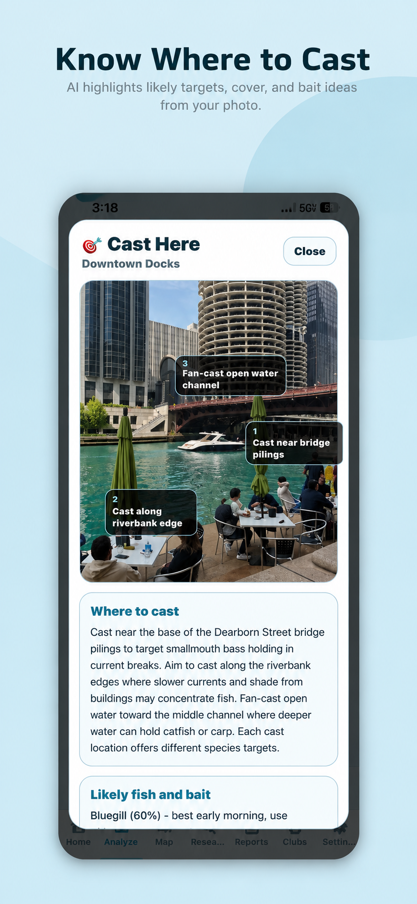 CastWise where to cast screen