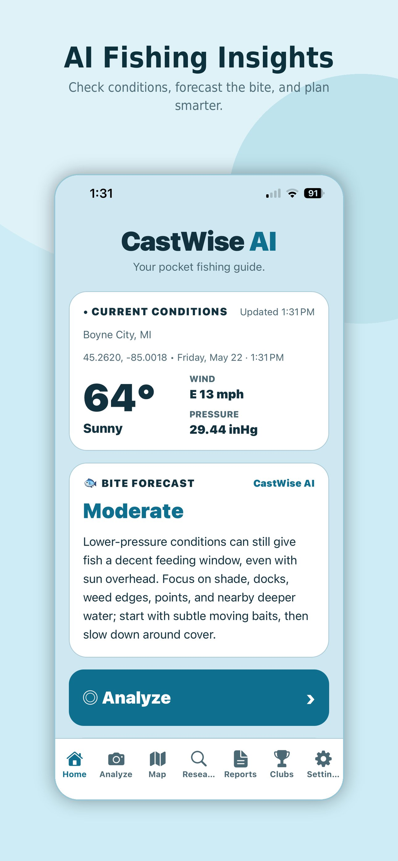 CastWise AI app home screen